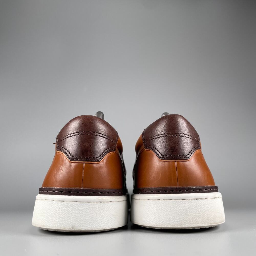 Allen Edmonds Alpha Men's 9 3E Brown Woven Leather Slip On Sneakers Casual GUC - Picture 3 of 11